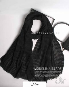 شال پلیسه مربعی بهاره مشکی