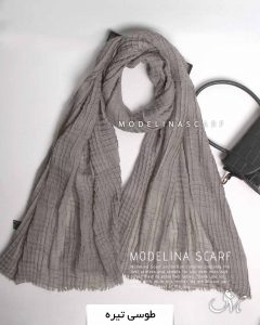 شال پلیسه مربعی بهاره طوسی تیره