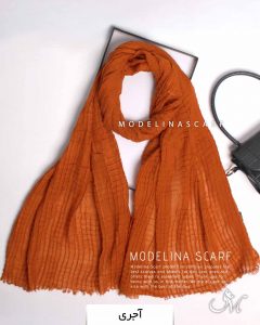 شال پلیسه مربعی بهاره آجری