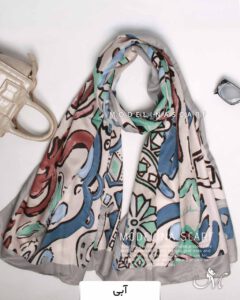شال نخی بهاره طرح پیکاسو آبی