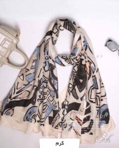 شال نخی بهاره طرح پیکاسو کرم