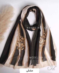 شال نخی طرح ورساچه مشکی