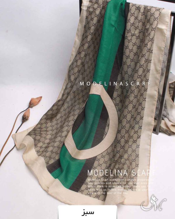 شال نخی طرح گوچی سبز