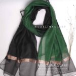 شال ابریشم(وارداتی) مدلینا1318 سبز