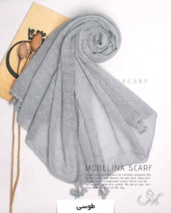 شال پلیسه دونه برفی طوسی