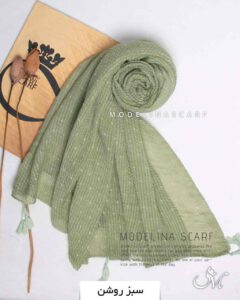 شال پلیسه دونه برفی سبز روشن