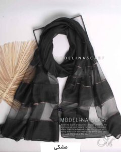 شال ابریشم (وارداتی) مدلینا 1320 مشکی