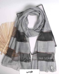 شال ابریشم (وارداتی) مدلینا 1320 طوسی