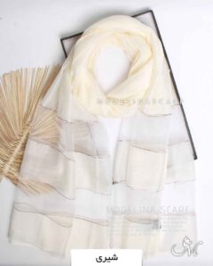 شال ابریشم (وارداتی) مدلینا 1320 شیری