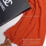 شال نخی پلیسه 10501 آجری