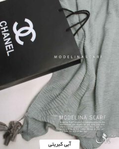 شال نخی پلیسه 10501 آبی کبریتی