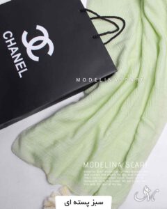 شال نخی پلیسه 10501 سبز پسته ای