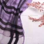 شال نخی طرح باربری (وارداتی) بنفش