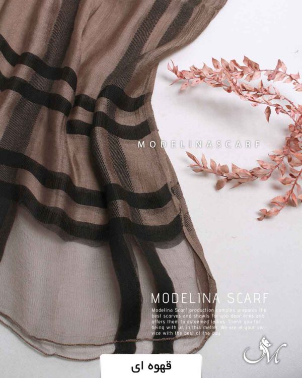 شال نخی طرح باربری (وارداتی) قهوه ای