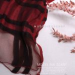 شال نخی طرح باربری (وارداتی) زرشکی