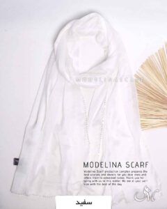 شال حریر(وارداتی)مدلینا سفید
