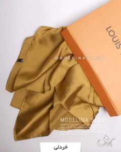 روسری ساتن خردلی