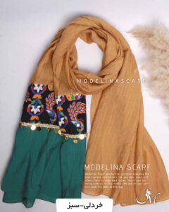 شال نخی هندی(وارداتی)1355 خردلی-سبز