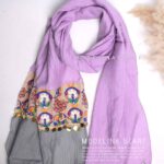 شال نخی هندی(وارداتی)1355 یاسی-صورتی