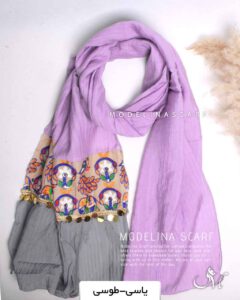 شال نخی هندی(وارداتی)1355 یاسی-صورتی