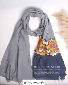 شال نخی هندی(وارداتی)1355 طوسی-سرمه ای