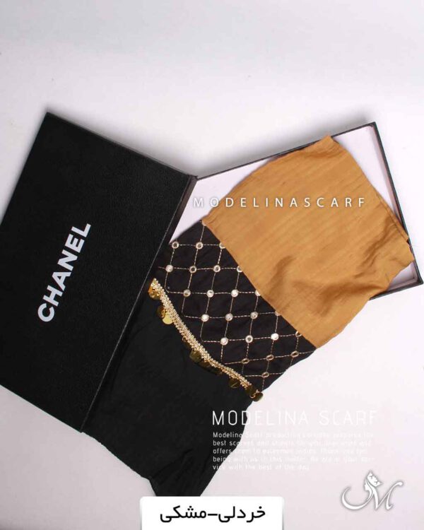 شال نخی هندی(وارداتی) خردلی-مشکی