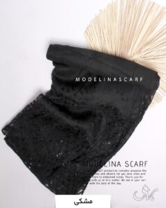 شال نخ ابریشم مرواریدی مشکی