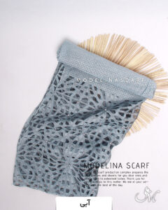 شال نخ ابریشم مرواریدی آبی