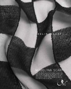 شال نخ ابریشم مشکی (وارداتی) مدلینا