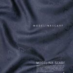 مینی اسکارف ژاکارد سرمه ای