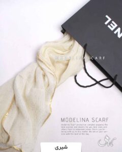 شال حریرابریشم دولایه شیری