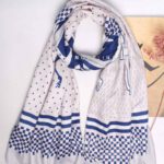 شال نخی تابستانه مدلینا 1353 سرمه ای