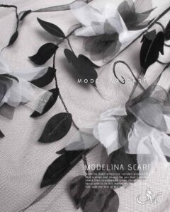 شال ابریشم گل برجسته (وارداتی) مدلینا