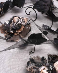 شال ابریشم گل برجسته واردتای