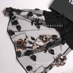 شال ابریشم گل برجسته