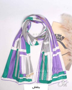 شال ابریشم وارداتی 1389 بنفش