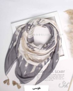 روسری نخی تابستانه طوسی