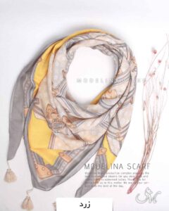 روسری نخی تابستانه مدلینا 1408 زرد