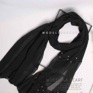 شال مشکی مرواریدی مدلینا
