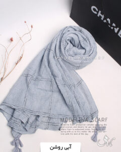 شال پلیسه پاییزه سنگشور آبی روشن