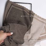 شال موهر اعلا (وارداتی)1419 کرم-قهوه ای