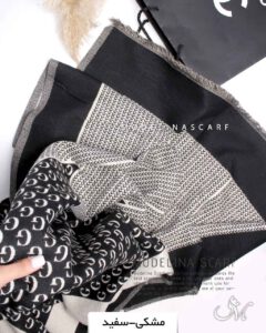 شال موهر اعلا (وارداتی) 1423 مشکی-سفید