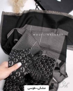 شال موهر اعلا (وارداتی) 1423 مشکی-طوسی