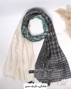 شال موهر اعلا(وارداتی)1426 مشکی-سبز