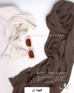 شال پلیسه نخی پاییزه قهوه ای