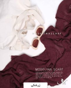شال پلیسه نخی پاییزه زرشکی