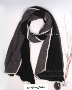 شال پلیسه دورو مشکی-طوسی