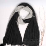 شال پلیسه دورو مشکی-استخونی