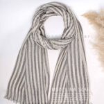 شال نخی پاییزه (وارداتی) 1440 طوسی-کرم