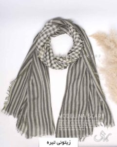 شال نخی پاییزه (وارداتی) 1440 زیتونی تیره